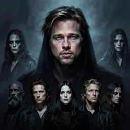 head and shoulders portrait of a ghostly, shadowy, spectral wraith portrayed by brad pitt, d & d, fantasy, greg rutkowski, frank frazetta, alexandre chaudret, boris vallejo, michael whelan, miro petrov, hr giger, magali villeneuve, donato giancola