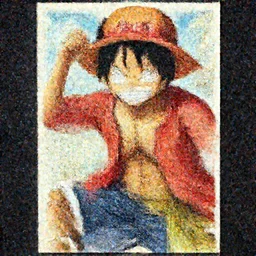 Luffy, the kig of the pirates, movie poster, artwork by Norman Rockwell