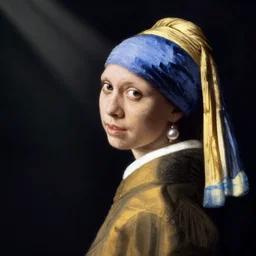 trump with pearl earring, art by vermeer,