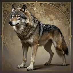 anthropomorphic dire wolf berserker, intricate, elegant, highly detailed animal monster, digital painting, artstation, concept art, smooth, sharp focus, illustration, art by artgerm and greg rutkowski and alphonse mucha, 8 k