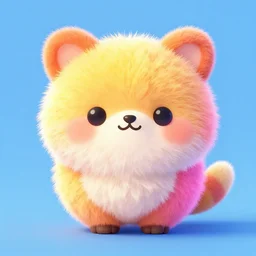 “ cute fuzzy animal, colourful, digital art ”