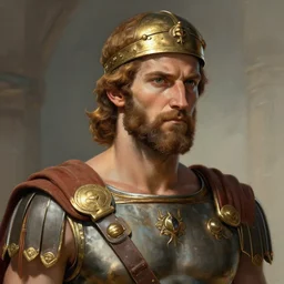 close up concept art of an ancient greek general, by robert kirkman
