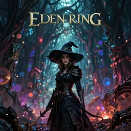 young novice witch elden ring 4 k high definition artstation trending path traced contrast light and dark colorful bokeh massive scale cinematic breathtaking lovecraftian horror fantasy nightmare, art by greg rutkowski
