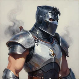 greg manchess portrait painting of partially armored smoke from mortal kombat as overwatch character, medium shot, asymmetrical, profile picture, organic painting, sunny day, matte painting, bold shapes, hard edges, street art, trending on artstation, by huang guangjian and gil elvgren and sachin teng