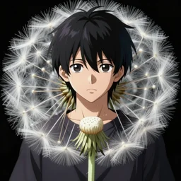 dandelion monster anime male, symmetrical, highly detailed, digital art, sharp focus, trending on art station