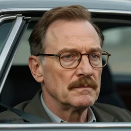 a car which looks like walter whites head, high def, 8 k hd, realistic, highly detailed,