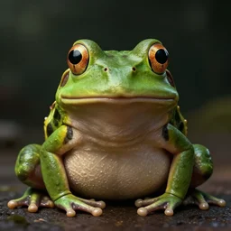 hyperrealistic mixed media image of a ( ( frog ) ) whose head resembles alex jones, stunning 3 d render inspired art by greg rutkowski and xiang duan and thomas eakes, perfect symmetry, flesh texture, realistic, highly detailed attributes and atmosphere, dim volumetric cinematic lighting, 8 k octane detailed render, post - processing, masterpiece,