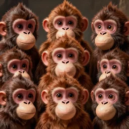 lofi monkey mirrors human face, Pixar style by Tristan Eaton Stanley Artgerm and Tom Bagshaw, high detail