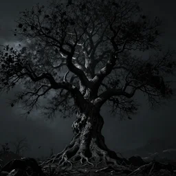 darkness tree, evil corruption, 8K, unreal engine,