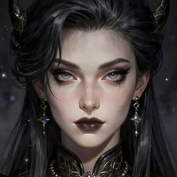 Necromancer Sorceress closeup filled background around face, fantasy magic, undercut hairstyle, dark light night, intricate, elegant, sharp focus, illustration, highly detailed, digital painting, concept art, matte, art by WLOP and Artgerm and Greg Rutkowski and Alphonse Mucha, masterpiece