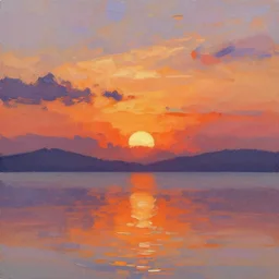a beautiful illustration of a sunset, art of alena aenami, featured on artstation, vertical orientation, paint brush strokes, expressionism, brushstroke - laden