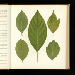 high resolution scan of the alien leaves in the pages of an herbarium, by aaron douglas, in the alien style, marginalia, scientific book, textbook