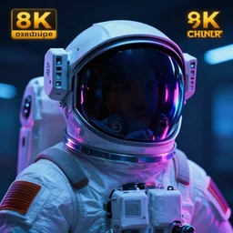 a portrait of an astronaut, cyberpunk aesthetics, cool astronaut helmet, neon, 8 k