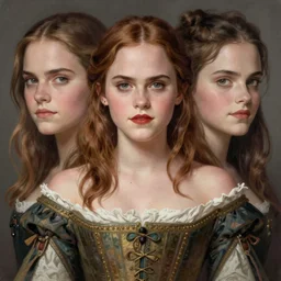 anya taylor - joy emma watson portrait, symmetrical front view, wearing 1 7 th century off - the - shoulder neckline bodice, highly detailed, digital painting, artstation, concept art, sharp focus, illustration, art by aleksi briclot, raphael lacoste, magali villeneuve