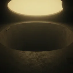 noisy color photograph of a retrofuturist liminal space, dark pit, minimalist, cinematic, soft vintage glow, 3d render, octane render, photorealism