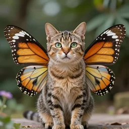 Cat with butterfly wings, hyperdetailed, artstation, cgsociety, 8k