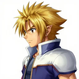 avatar of male character from final fantasy 3, avatar, profile picture, concept art, digital art, final fantasy style, manga, cell shading, nintendo ds, ray tracing, render,