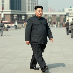 kim jong - il walking in 1 9 6 0 s pyongyang, film noir in the style of ghost in the shell by mamoru oshii