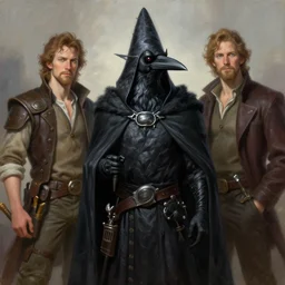 a crow wizard, Justin Gerard and Greg Rutkowski, realistic painting, Digital art, very detailed, High definition, character design, trending on Artstation