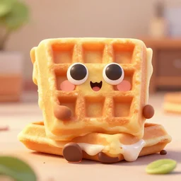 cute stylized cartoon anthropomorphic waffles hd octane render pixar render quality
