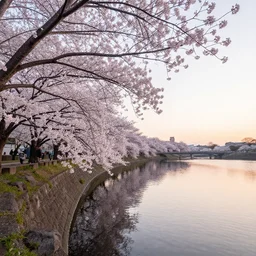 sakura bridge, morning sunrise, ren bonian