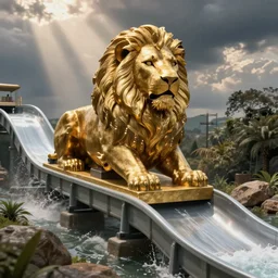 the conquering lion of judah on a waterslide