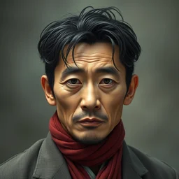 medium shot of a typical character in the style of kim jung gi