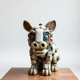 sculpture of 🐷, made of recycled materials, detailed, cubism