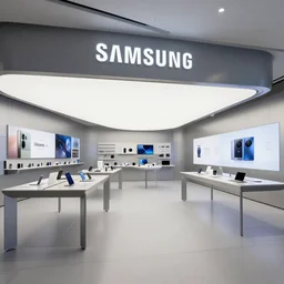 ((2030s flagship retail interior Samsung Microsoft Apple)) by Jean-Baptiste Monge