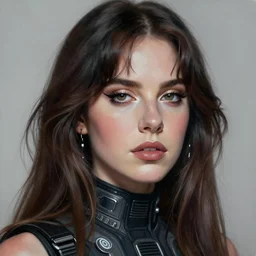 portrait painting of a cyberpunk lana del rey, sharp focus, award - winning, trending on artstation, masterpiece, highly detailed, intricate. art by josan gonzales and moebius and deathburger