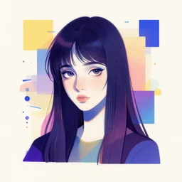 geometric art of an emo girl
