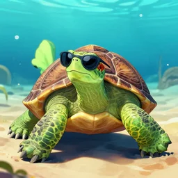 turtle with awesome shades