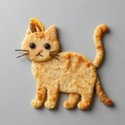 cat made of food. professional food photography.