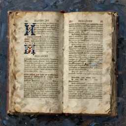 antique medieval book pages, oil on canvas with thick brushstrokes, digital art trending on artstation