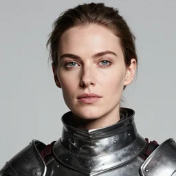 head and shoulders portrait of a female knight, by annie liebovitz, 8 k, vogue fashion photo