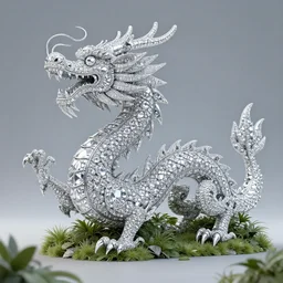 A dragon made of diamonds, overgrown