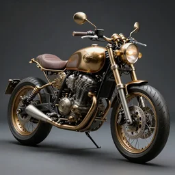 a steampunk superbike with intricate engine mechanical parts, product photography,