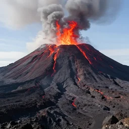 a volcanic eruption, cinematic