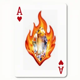 card back of a crystal engulfed in flames