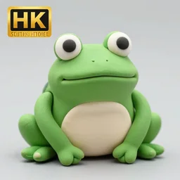 beatiful photograph of cute clay frog, simple background, natural lighting, 4 k, award - winning