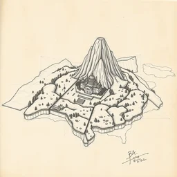 davinci drawing of an aerial shot of ba sing se