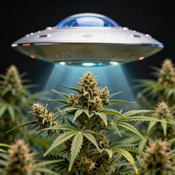 marihuana flowers abducted by an ufo