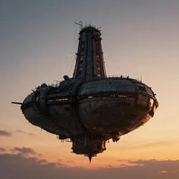 gothic airship, sunset lighting, hyperrealism, futurism 4 k, octane render