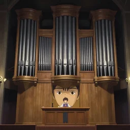 pipe organ, single subject, scenic full shot, ambient lighting, detailed face, by makoto shinkai, stanley artgerm lau, wlop, rossdraws
