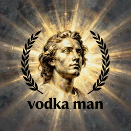 a logo that says “vodka man”