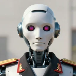 portrait of a robot dressed as a military officer, digital art, natural light, sharp, detailed face, magazine