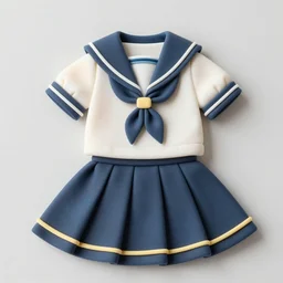 delicate designer detailed couture stylized sailor uniform and skirt made of fondant, aesthetic cute with flutter, expert design, sakimi chan, james jean, masterpiece, high definition