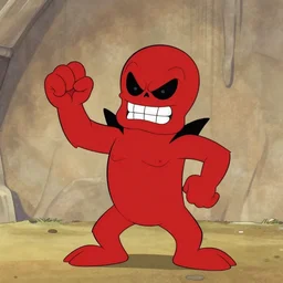 The Red Skull shaking his fist, Hanna Barbera TV Cartoon