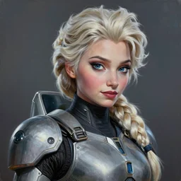 ultra realistic portrait painting of elsa as master chief, art by frank frazetta, 4 k, ultra realistic, highly detailed, epic lighting