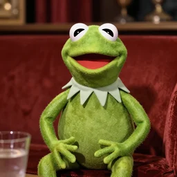 vintage photograph of kermit the frog in a 1 9 7 0 s club